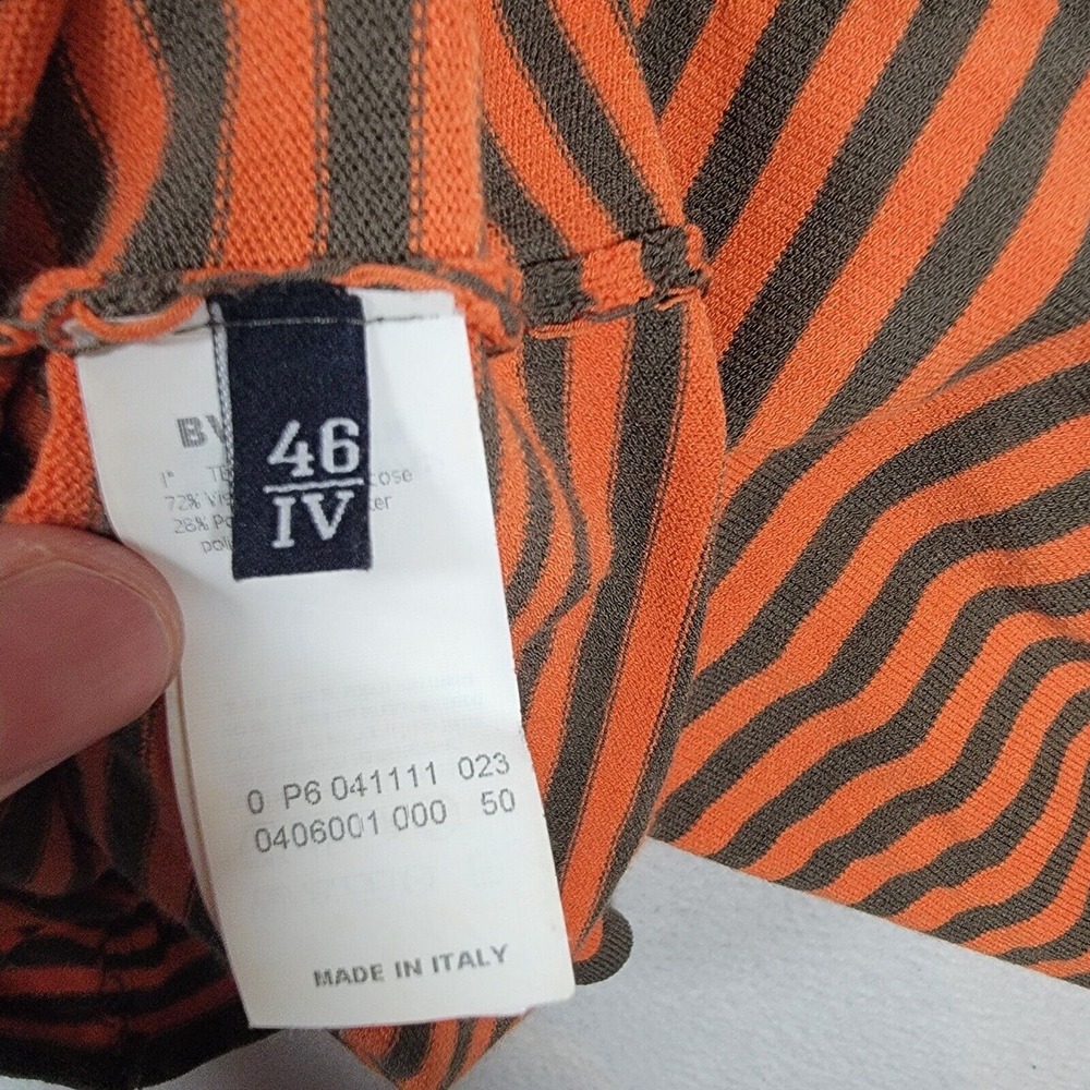 Les Copains Sweater Women's Sz 46 Orange Brown Striped Italian Luxury - Picture 7 of 7